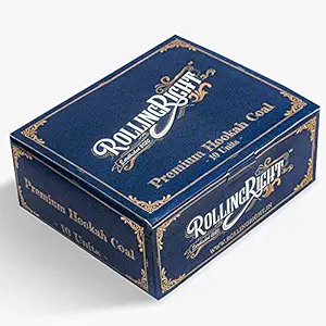 ROLLING RIGHT - PREMIUM HOOKAH CHARCOAL - PACK OF 20 UNITS - ROUND POLO CUT SHISHA MAGIC COAL - EXPORT QUALITY COAL!