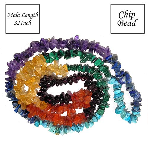 Image of Reiki Crystal Products Certified Natural Crystal Stone Chip Mala Necklace Collection for Men & Women, Reiki Energized Gemstone Jewellery for Meditation, Yoga, Spiritual Styling & Everyday Wear, Multiple Stone Variants