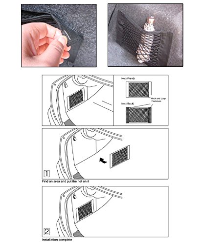 JAVOedge (2 Pack - Medium NETS Hook and Loop Adhesive Tape Storage Net Car Accessories Interior Organizer, Car/Truck/RV - Thumbnail 3
