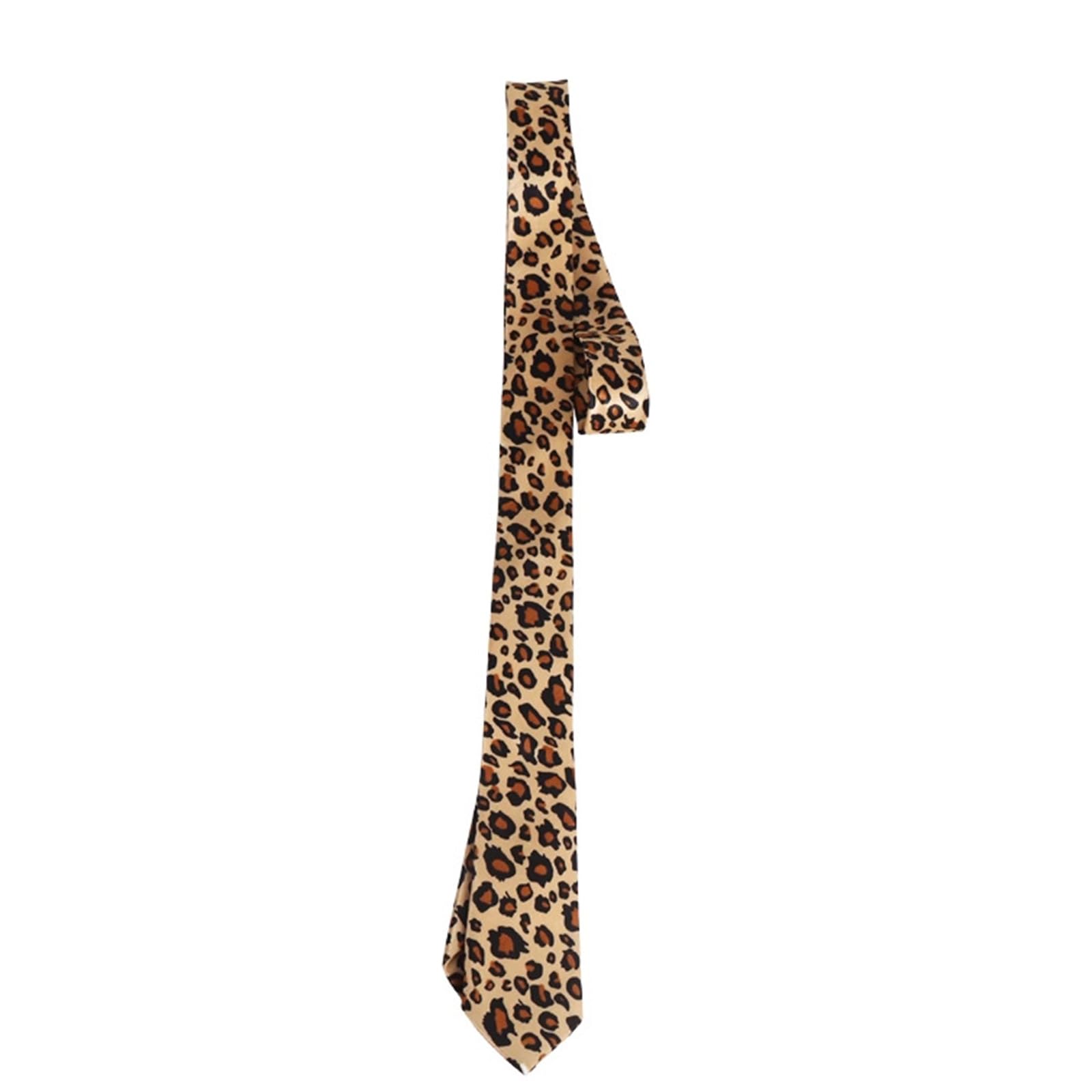 Cuixia Leopard Print Tie for Men Skinny Scarf Mens Tie, Unique Animal Print Ties