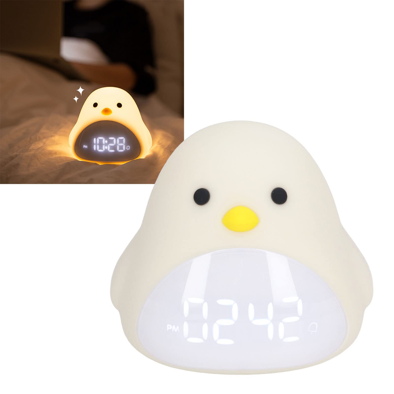 Marhynchus Veilleuse, Oiseau Mignon Réveil Lumière USB Charge LED Veilleuse Dessin Animé Horloge Veilleuse pour Chambre, Lampes et éclairage