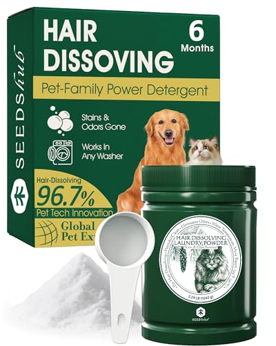 Seedshub Pet Hair Remover for Laundry - Dog & Cat, 96.7% Hair Dissolution, Detergent + Stain...