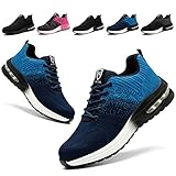 Bawalon Arbeitsschuhe Leicht Herren Sicherheitsschuhe Damen rutschfest Sportlich Stahlkappenschuhe Atmungsaktiv mit Stahlkappe Arbeitsschutzschuhe Blau EU 39