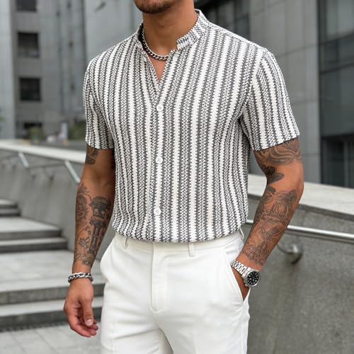 Image of Lymio Men Shirt || Striped Shirt for Man || Half Sleeve || Stylish Look (Packs Also Available) (Crazy-Half)