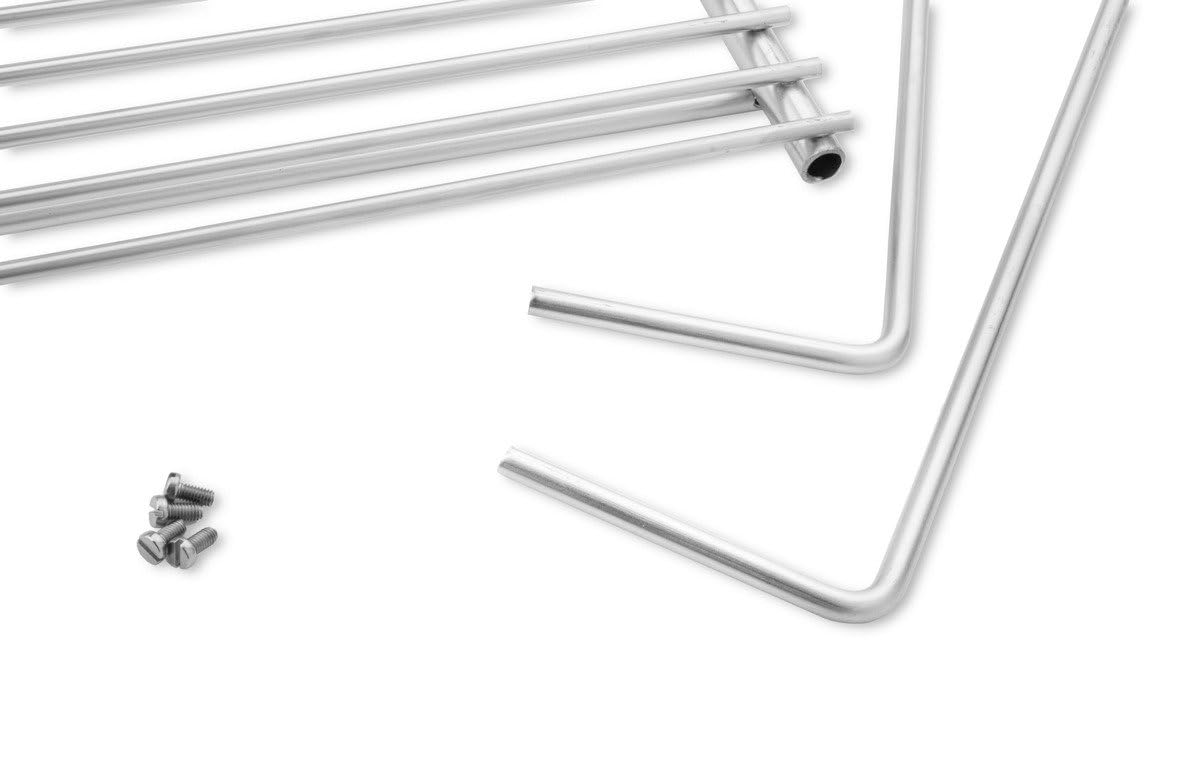 Deos-grill Rejilla de barbacoa ajustable de acero inoxidable 50–60 × 45 cm – con dos asas de madera