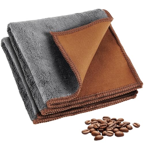 SREBIWO Barista Tuch Set 2 Stück 30x30cm Doppelseitige Microfasertücher Barista Lappen Extra Saugstark Barista Zubehör für Kaffeemaschine & Siebträger Reinigung Kaffeemaschine Reinigungstuch