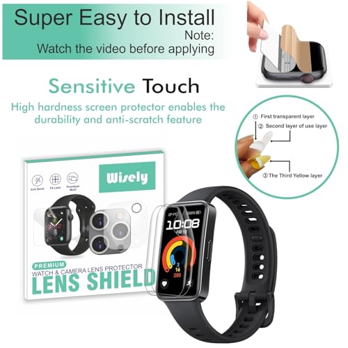 Image of Wisely |Pack of 5pc| Screen Guard Protector For Huawei Band 8 /9 /10 Anti Shock, Anti-Scratch, HD Clear, Full Cover