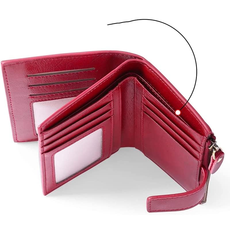 Wallet,Women Wallet Leather Retro Girls Wallet Short Zipper Cute Small Coin Purse for Women (B 13 * 10cm)2