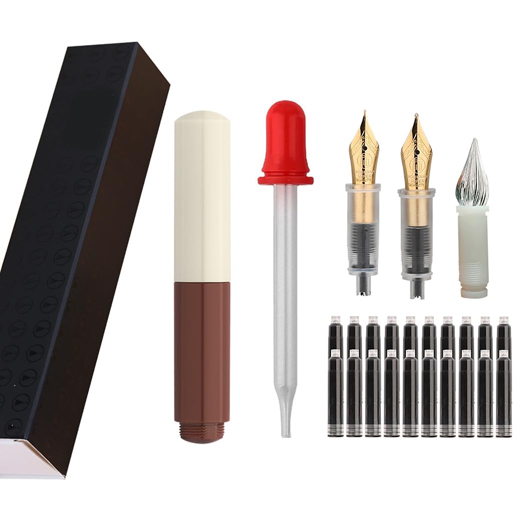 SIPLIV Majohn Wancai Mini Fountain Pen Pocket-Size Travel Pen Iridium Fine Nib Fountain Pen with 3 Pen Nibs