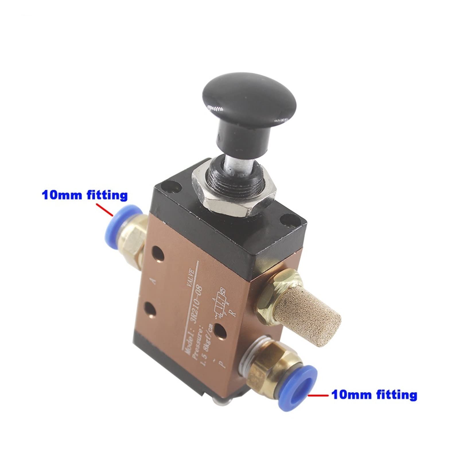 3R210-08/3R310-10 Valvola pneumatica push pull 3 vie 2 posizioni ad azionamento manuale di controllo azione diretta 1 pz