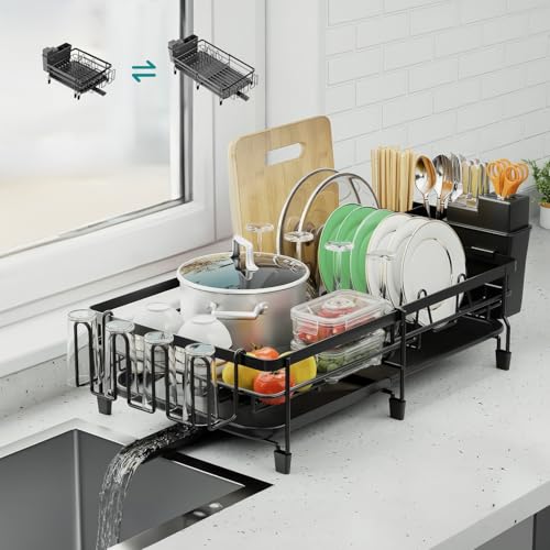 La mejor selección de Estantes para Trastes , tabla con los diez mejores. 45 Escurridor De Trastes Expandible, Escurridor De Platos Multifuncional Extra Grande, Secador De Trastes Con Estante Para Copas De Vino, Ollas, Tabla De Cortar Y Cubiertos, Fabricado...