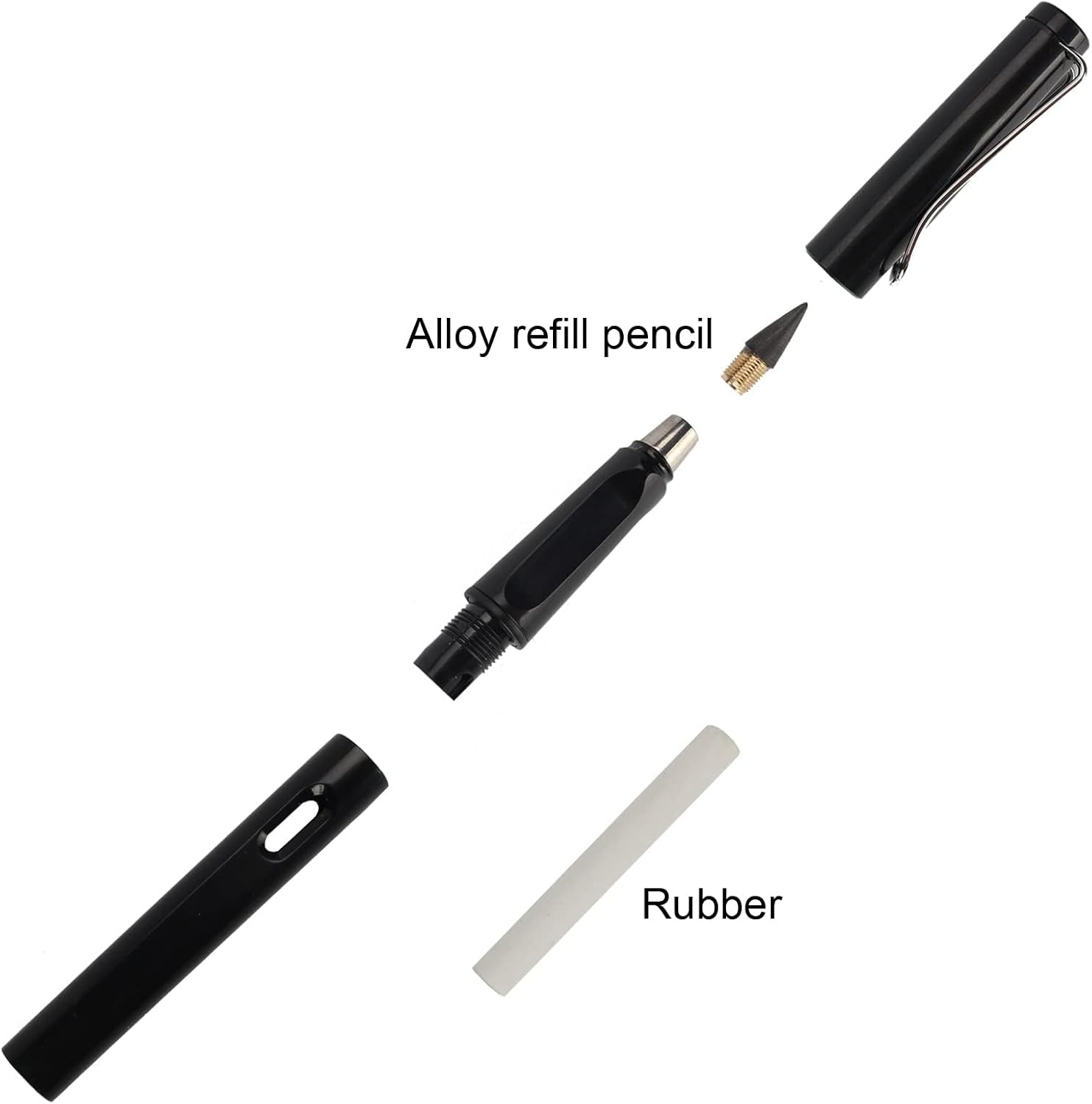 Infinity Forever Pencil Christmas Gifts - 0.7mm Infinite Everlasting Metal Inkless Pencils Set with Eraser, No Need Sharpened, Replace Mechanical Pen for Sketch, Drawing and Writing（With Pen Case） image 5