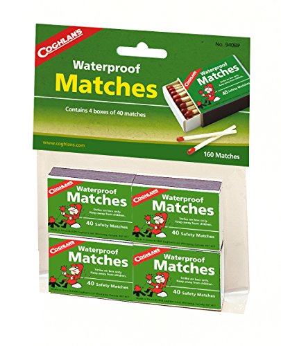 Product Image of the Coghlan's Waterproof Matches 4-Pack – Stormproof and Windproof Firestarters for Camping, Hiking, Survival, and Emergency Preparedness – Lightweight and Portable Outdoor Essentials