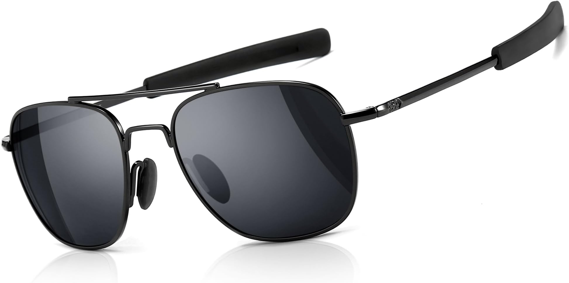 Men's Military Style Polarized Pilot Aviator Sunglasses Bayonet Temples