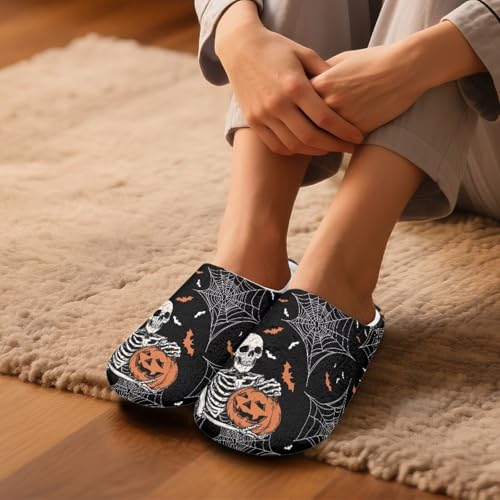 Halloween Theme House Slippers for Women Men Memory Foam Soft Cozy Plush Slippers for Indoor Outdoor4