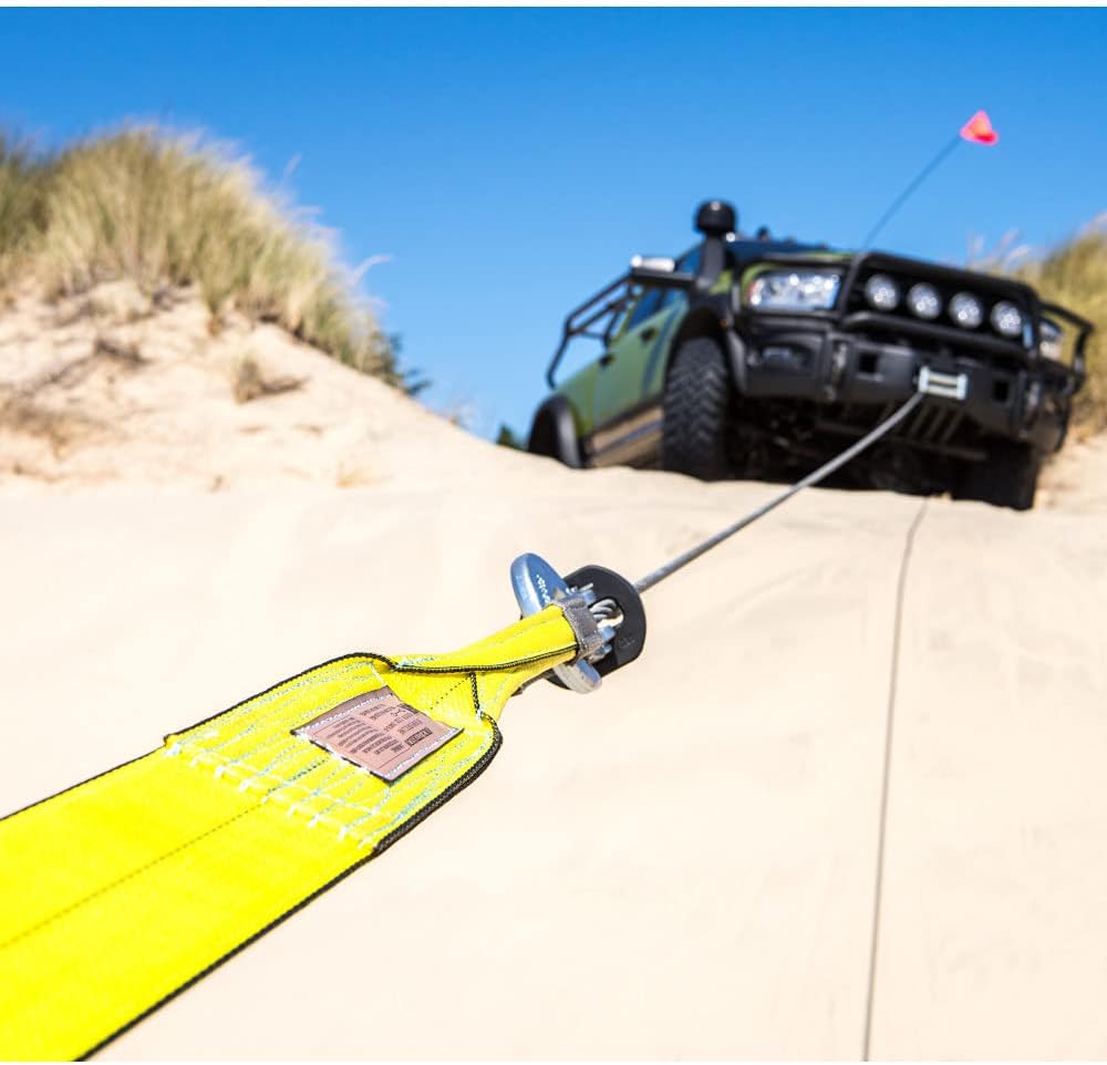 AEV Full-Size Winch Extension Strap 4" x 30' Polyester Webbing with Reinforced Eyelets / 31,360 LBS Minimum Breaking Strength
