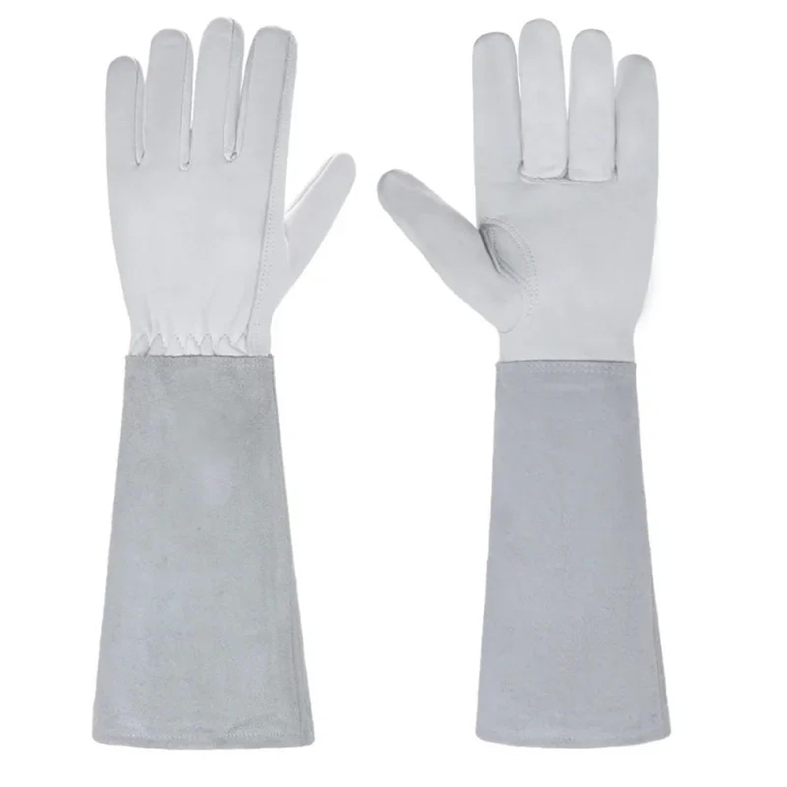Gartenhandschuhe Damen Rose Pruning Gartenarbeit Lederhandschuhe Imkerei Dornensicher Langarm Arbeitshandschuh Männer Frauen Garten Beschneiden Handschuhe(Yellow,L)
