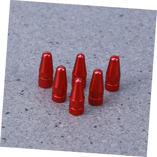 6 Und Tapones de Válvula Aluminio Rojo para Bicicleta miniatura 2