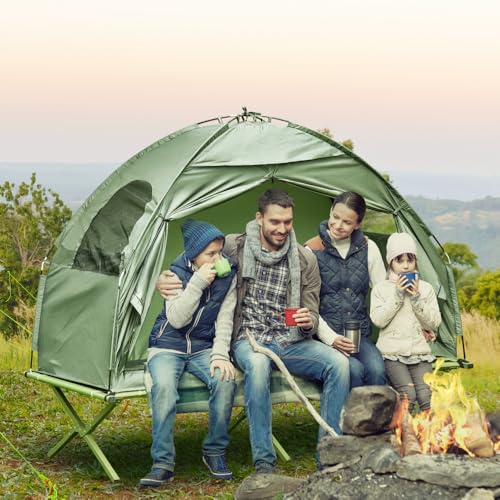 Carpa plegable con catre elevado para una persona miniatura 2