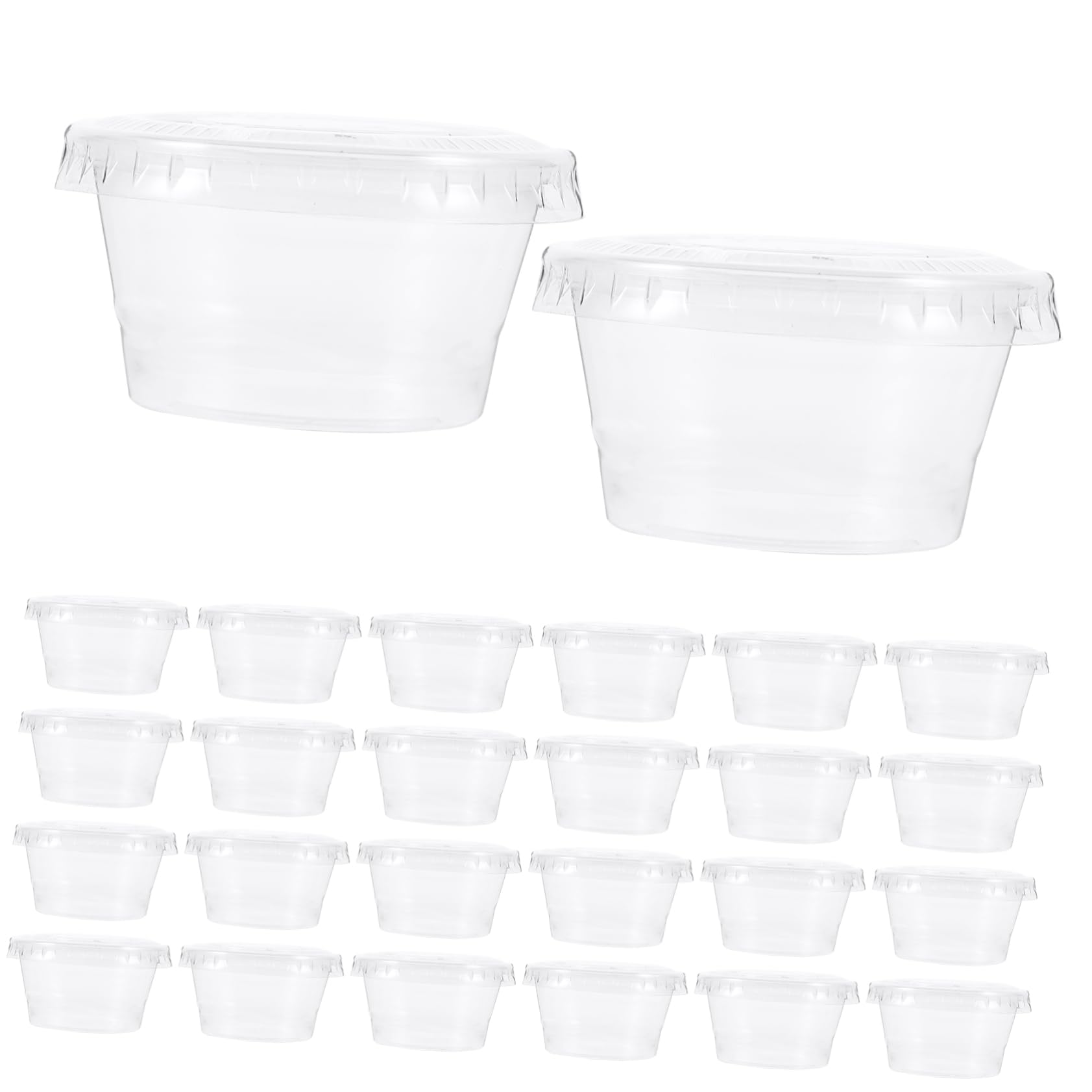 Cabilock 60ml Disposable Takeout Sauce Cups 100pcs Condiment Containers Lids Dressing Sauce Cups Lids Dipping Containers