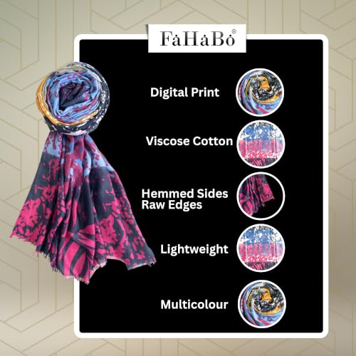 Image of Aura Collection Viscose Cotton Scarf Stole for Women