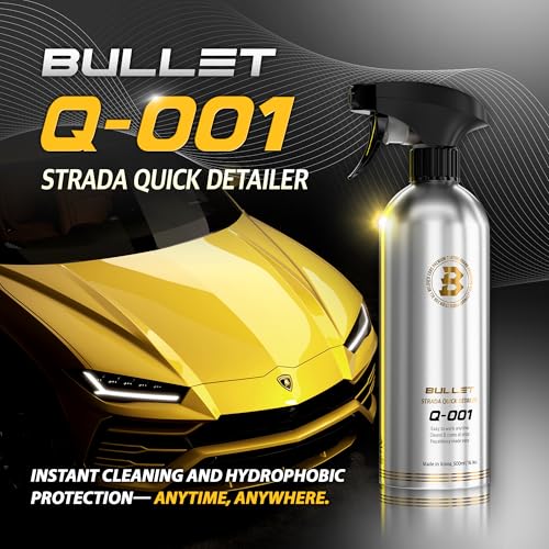 Image of BULLET Q-001 Quick Detailer Spray Wax for Cars, Ceramic Coating with Hydrophobic Shine, Water Beading & Slick Finish, Easy Wipe-Off Detailer for Paint, Glass, Wheels & Trim, 16.9 oz Bottle