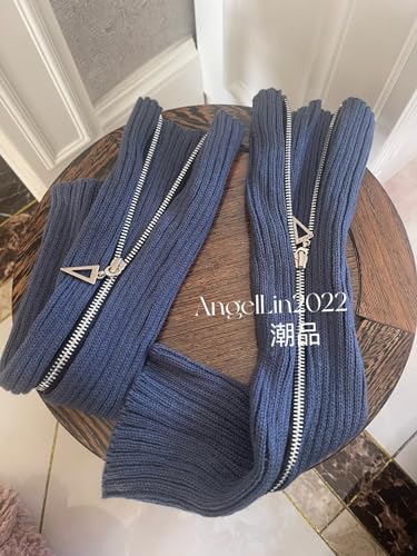 Image of Leg Warmer Personalized Warmth Zipper Knitted Leg Socks Y2K Cool Spicy Girls' Calf Cover