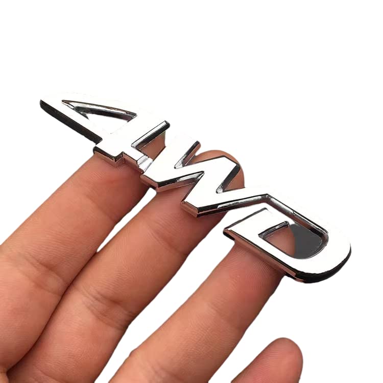 Image of 2 PCS NEW 3D Zinc Alloy Chrome 4WD Rear Chrome Emblem Logo Trunk LID (Silver)