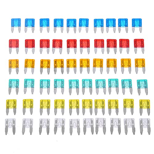 MASO Fusibles para coche, 60 fusibles codificados por colores, 5A/10A/15A/20A/25A/30A mini fusibles de coche
