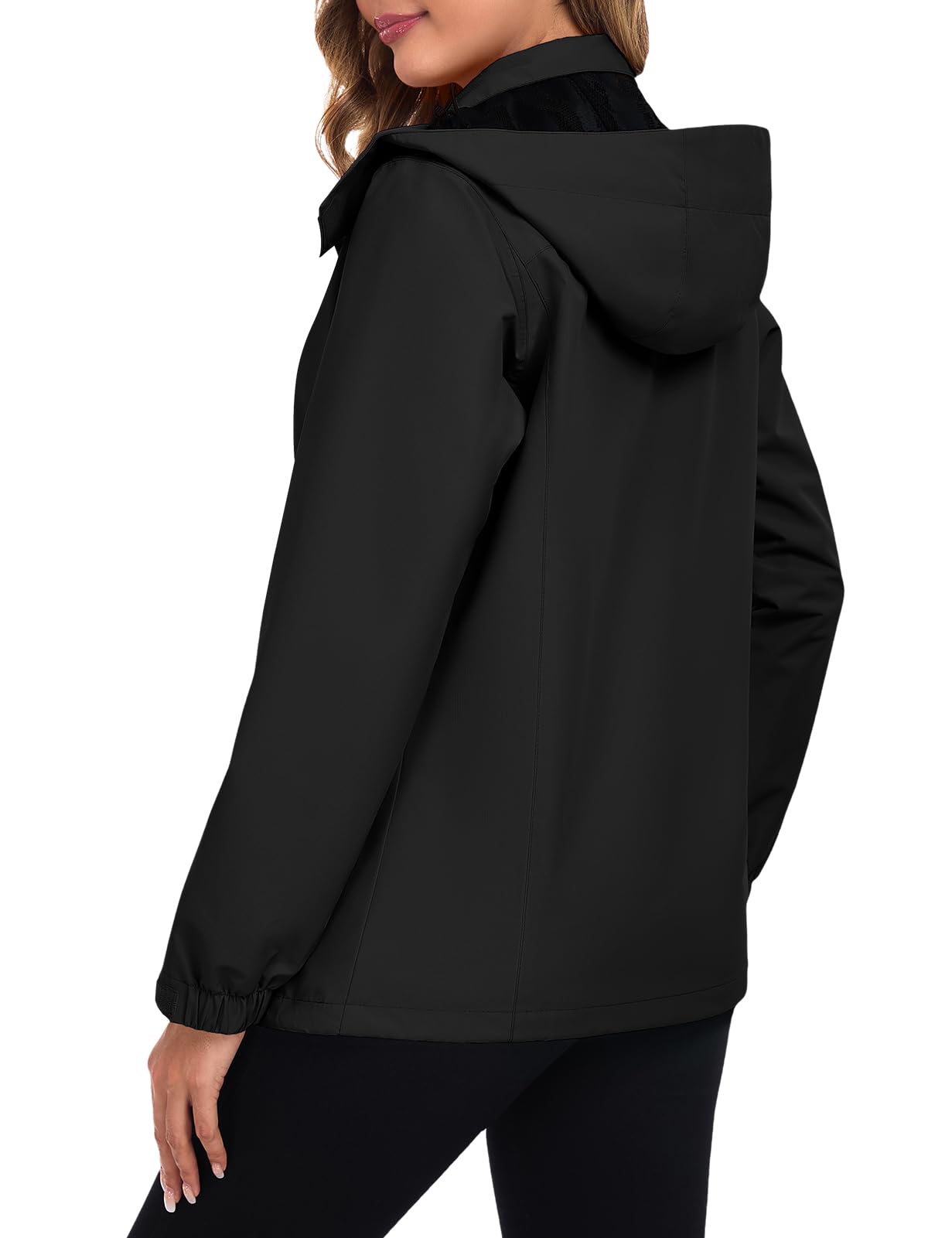 UMIPUBO Mujer Chaqueta Impermeable Chubasquero Cortavientos Exteriores Lluvia Abrigo Ligero Transpirable Deportiva Primavera Otoño Capucha Impermeável Senderismo Vientos Cazadora