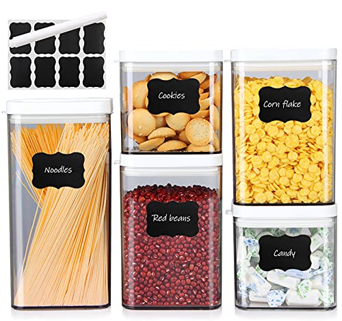 MEIXI Boite a Farine, 5 Boite Hermetique Alimentaire, Ensemble de Pots de Stockage, Bocaux Hermetiques Alimentaires, Boite Conservation Alimentaire, Boite Rangement Plastiqu