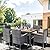 Shintenchi 7 Pieces Patio Dining Set, Wicker Patio Conversation Set with Wooden Table Top, Outdoor Table and Chairs with Soft Cushions for Backyard, Deck and Garden, Grey Rattan