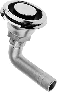90 Degree Boat Fuel Tank Vent Through Hull for 5/8" Hose, Stainless Steel 316 Marine Fuel Gas Tank Vent Through Hull with Mounting Gasket Hardware