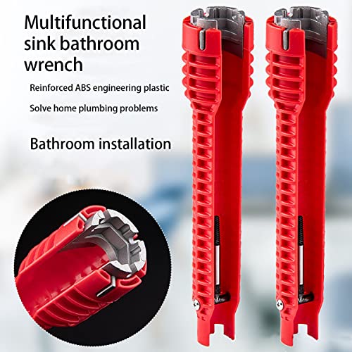 Qiuerte 8 in 1 Multifunctional Sink Bathroom Wrench, Plumbing Installation Tool Household Water Pipe Faucet Washing Basin Corner Valve Sink Repair Removal Tool - Image 5