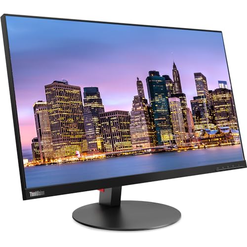 Image of Lenovo ThinkVision T27i 27-inch 1920 x 1080 LED Backlit Full HD Widescreen LCD Monitor, 2-Pack Bundle with HDMI, VGA, DisplayPort, USB Hub, Desk Mount Dual Monitor Stand