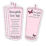 Snowglobe Tumbler Care, Cold Cup Care Instructions, Tumbler Care Cards, Instruction Insert for Small Business, Customer Directions Cards, Small Online Shop Package Insert, 50 Pack, Pink 6JE045