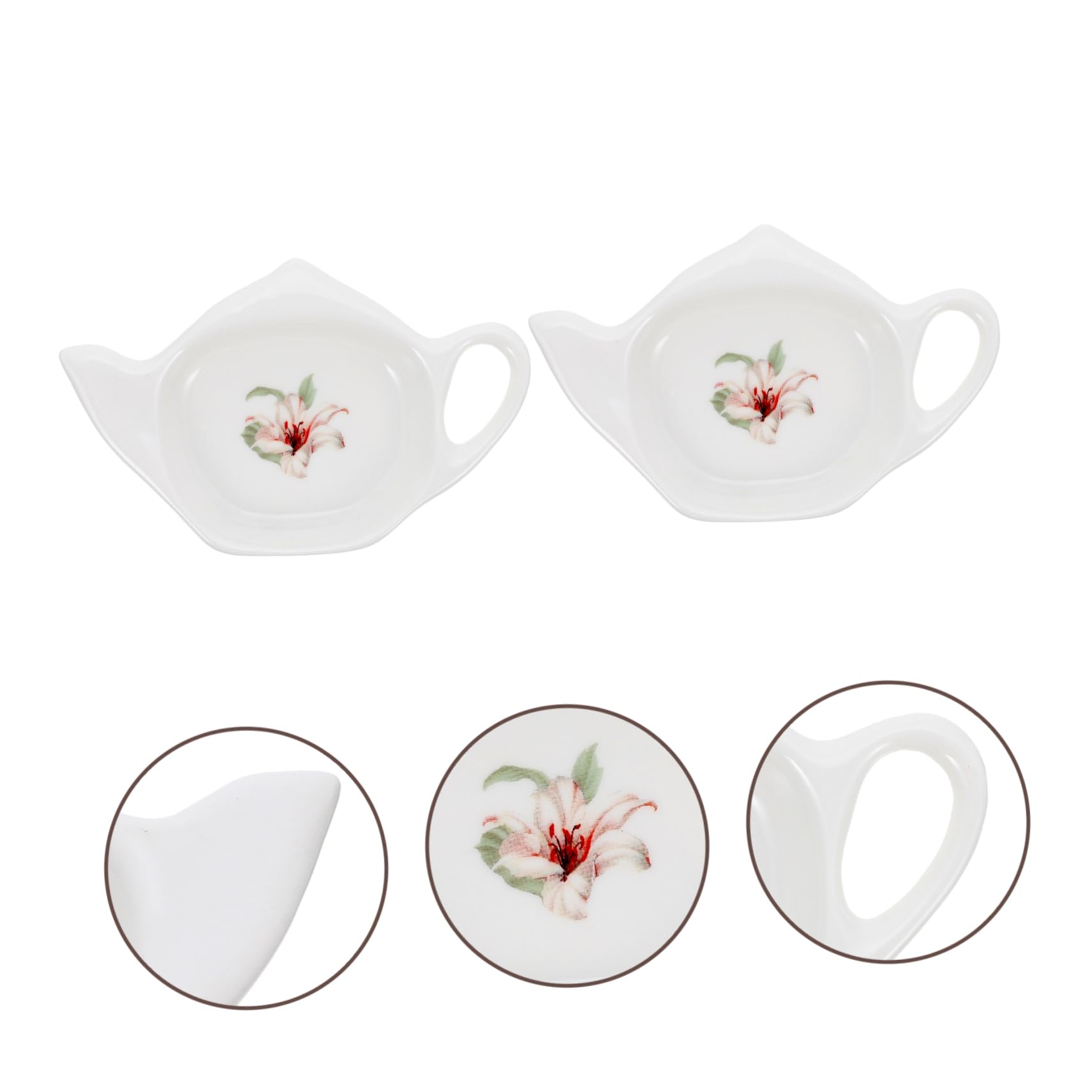 IMIKEYA Repose Sachet de Thé en Céramique Délicate pour Maison, Porte-sachets de Thé Ménagers Facile à Laver et Résistant la Déformation, Lot de 2 Pièces pour Salons de Thé