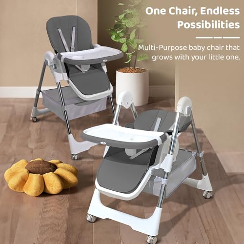 Image of StarAndDaisy Galaxy Star High Chair for Baby 6 Months to 5 Years / 6 in 1 Baby Feeding Chair with 7 Level Height Adjustment / 3 Mode Seat Adjustment /Baby High Chair with One Click Fold