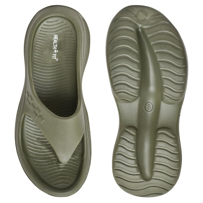 Image of HEALTH FIT Super Soft Ortho Care Bounce Back|Anti-Skid & Comfortable Stylish Light weight |Waterproof Slipper for Daily Use| Flexiable for Men's HF11 Light Grey