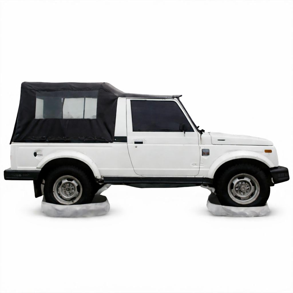 Gypsy Soft Top Roof, Long Body, Black Colour, Compatible for Maruti Gypsy Replacement Convertible Top Cover-picture-27