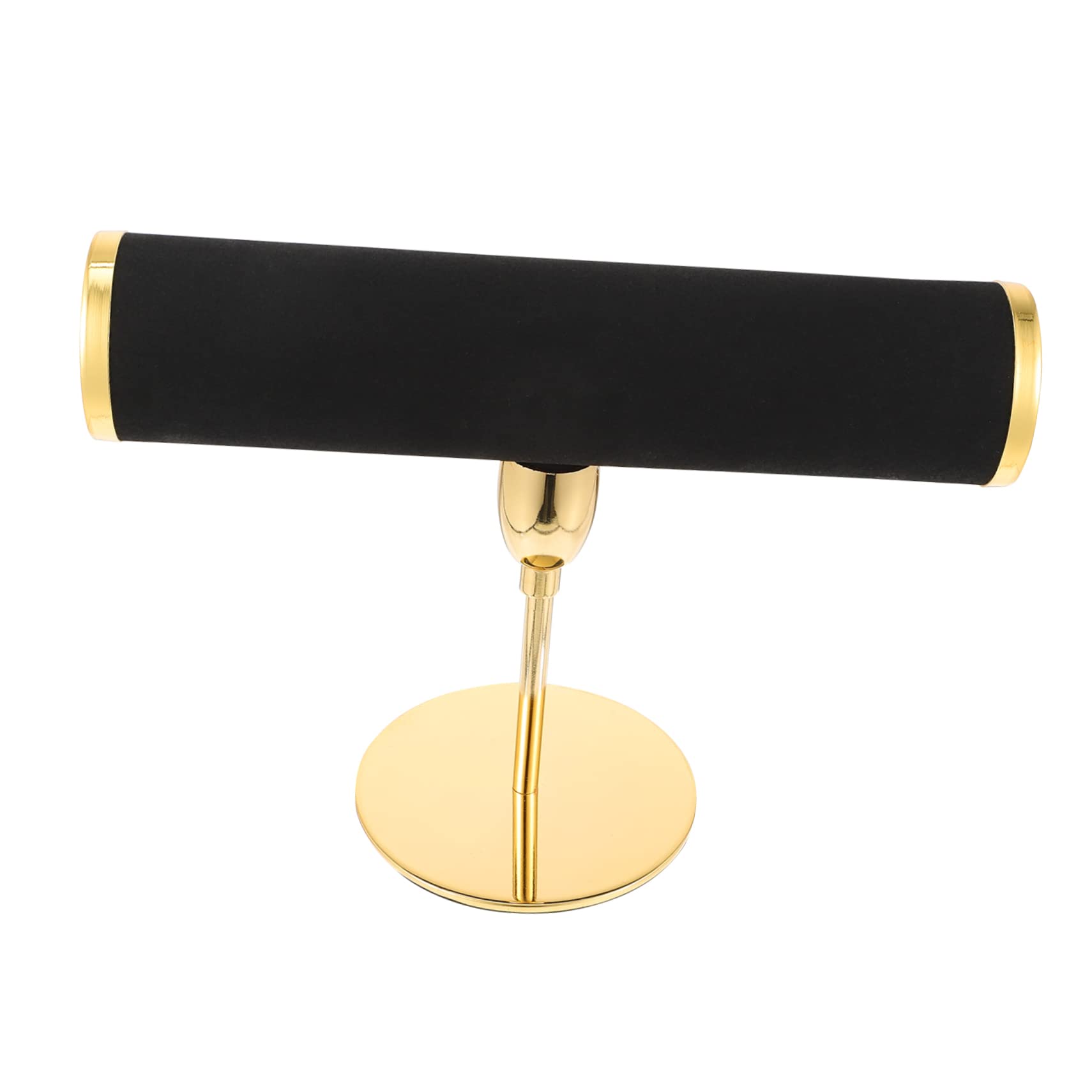 Healvian Espositore Orologio T-bar in Microfibra e Metallo, Oro