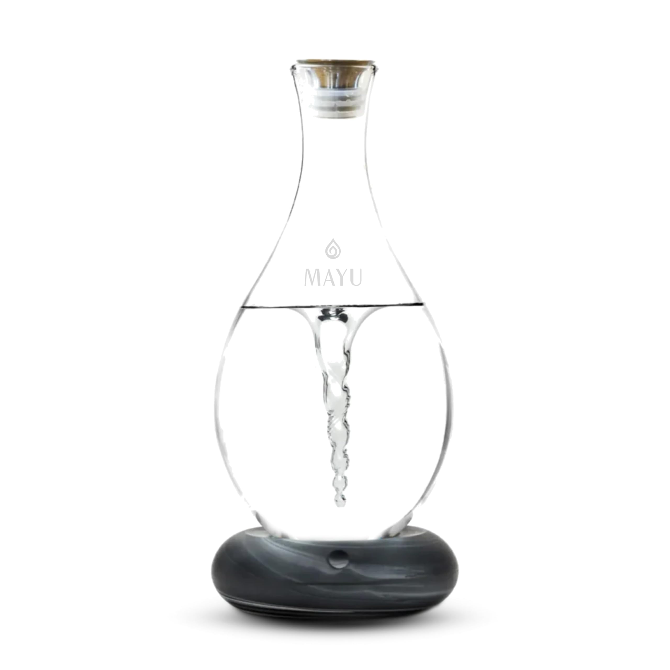 Swirl, Structured Water Device, 1.5 Liter Glass Pitcher, (Onyx), Enhance Reverse Osmosis, Purified or Filtered Water, Vortex Oxygenates, Supports Cellular Hydration