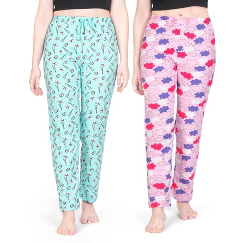 Image of ARIEL Women's Cotton Printed Pyjama pack of 2