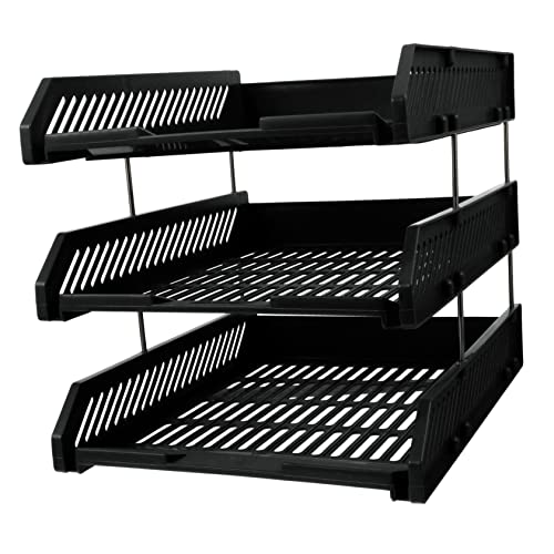 DOITOOL 1pc Plastic File Holder Organizer for Office Modern Desktop Document Rack Hollow Design Efficiently Organizes Papers and Files for Use