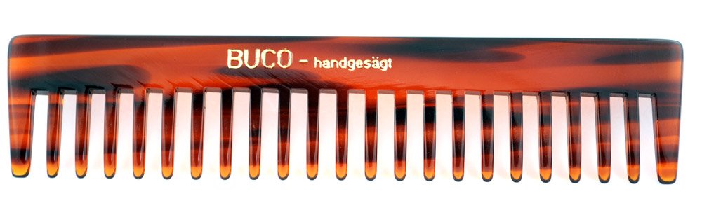 BUCO Grobzinkiger Styling-Kamm 17 Cm Aus Celluloseacetat – Für Lockiges, Dickes & Nasses Haar, Havannabraun