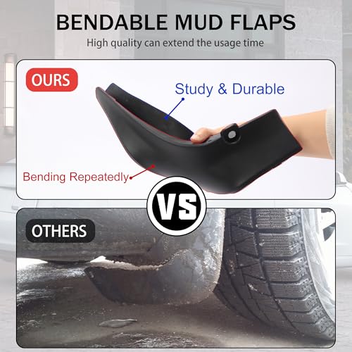 Image of Mud Flaps Accessories for Tesla Model Y 2025 - Fenders Perforation-Free Durable All-Weather Fenders, Model fits with Tesla Model Y 2025, Not Fit to The New Model Y(Set of 4)