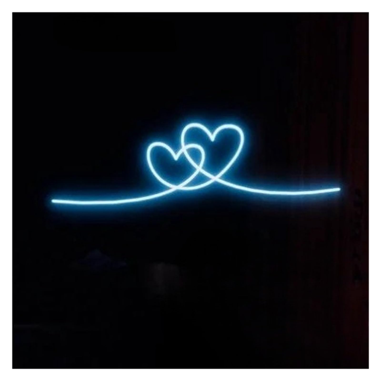 Luz de Diseño de Digital Letrero De Neón Con Luz De Corazón Lámpara Nocturna Alimentada Por USB Arte De Pared Sala De Juegos Dormitorio Sala De Estar Decoración 40cmx12cm(Ice blue)