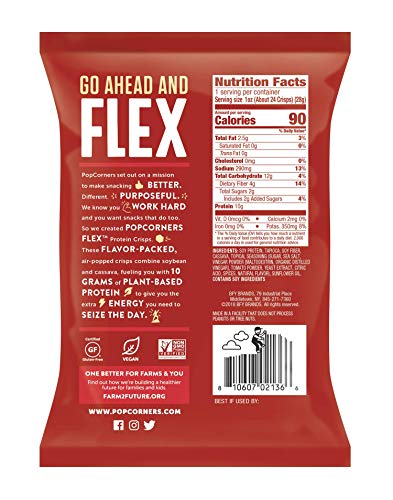 Popcorners Flex Protein Chips Vegan Gluten-Free Snacks, Barbecue 20 Ounce - Thumbnail 2