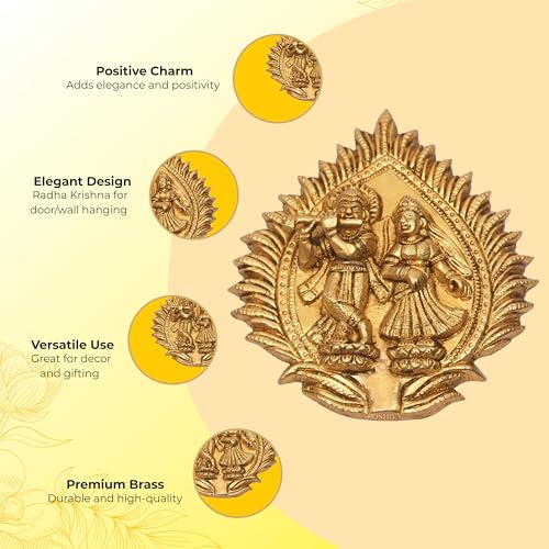 Image of POSHIFY Brass Radha Krishna Door and Wall Hanging for Luxury Home Decor, Gift Giving, and Spiritual Inspiration, Handcrafted Door Hanging, Wall Decor, Luxury Home Decor, Spiritual Dcor - 973