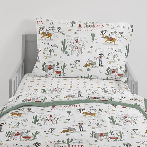 Image of Little Unicorn Standard Pillowcase 2 Pack | Super Soft & Breathable Muslin Fabric | Snug Envelope Closure | for Crib and Toddler Bed (Cow Poke)